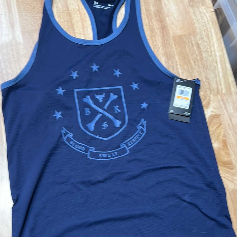 Navy Blue Graphic Tank Top